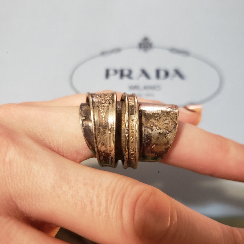 Vintage Silver Spoon Ring/ Chunky
